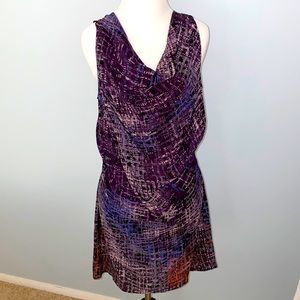 Flounce silk mini dress